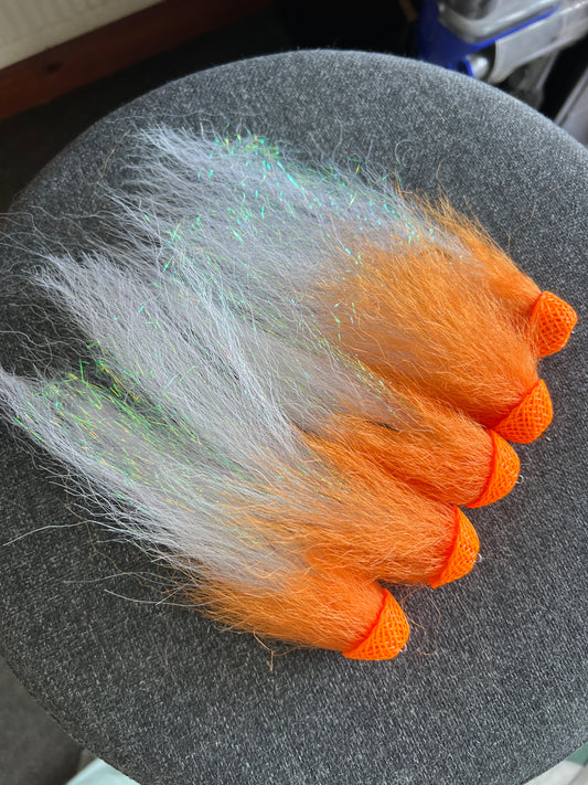 Weedless Bubbas / White & Orange